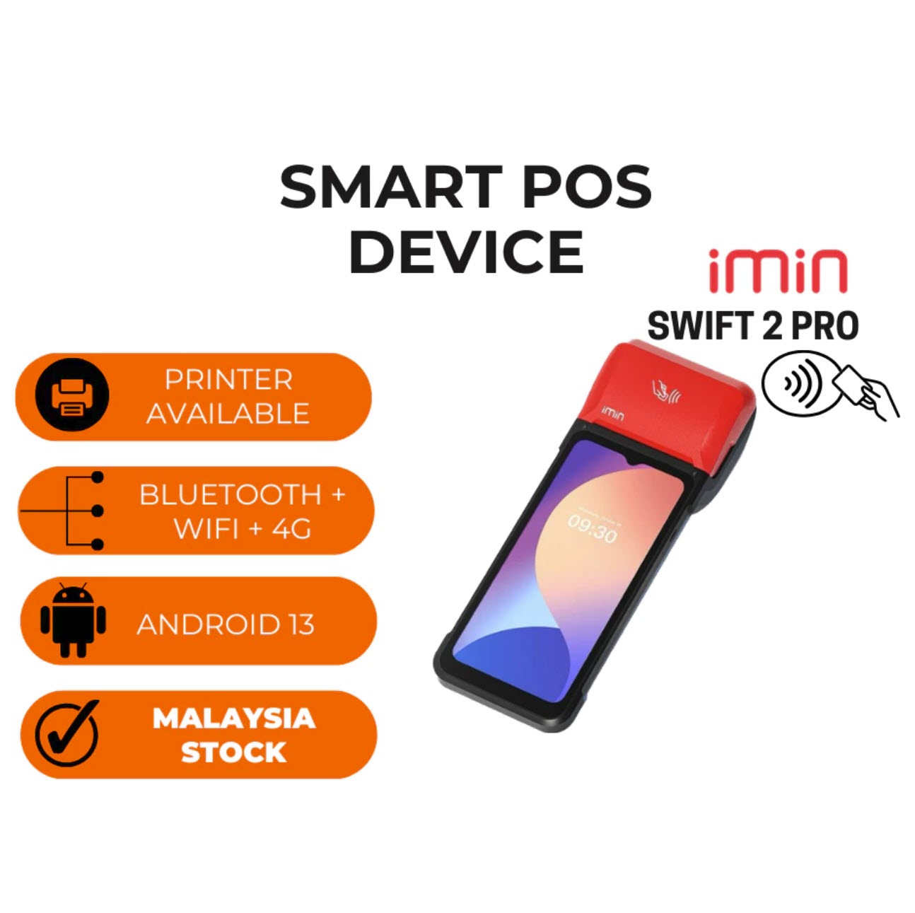 IMIN SWIFT 2 PRO NFC 4GB RAM +32GB ROM (GMS Certified, can use for payment)