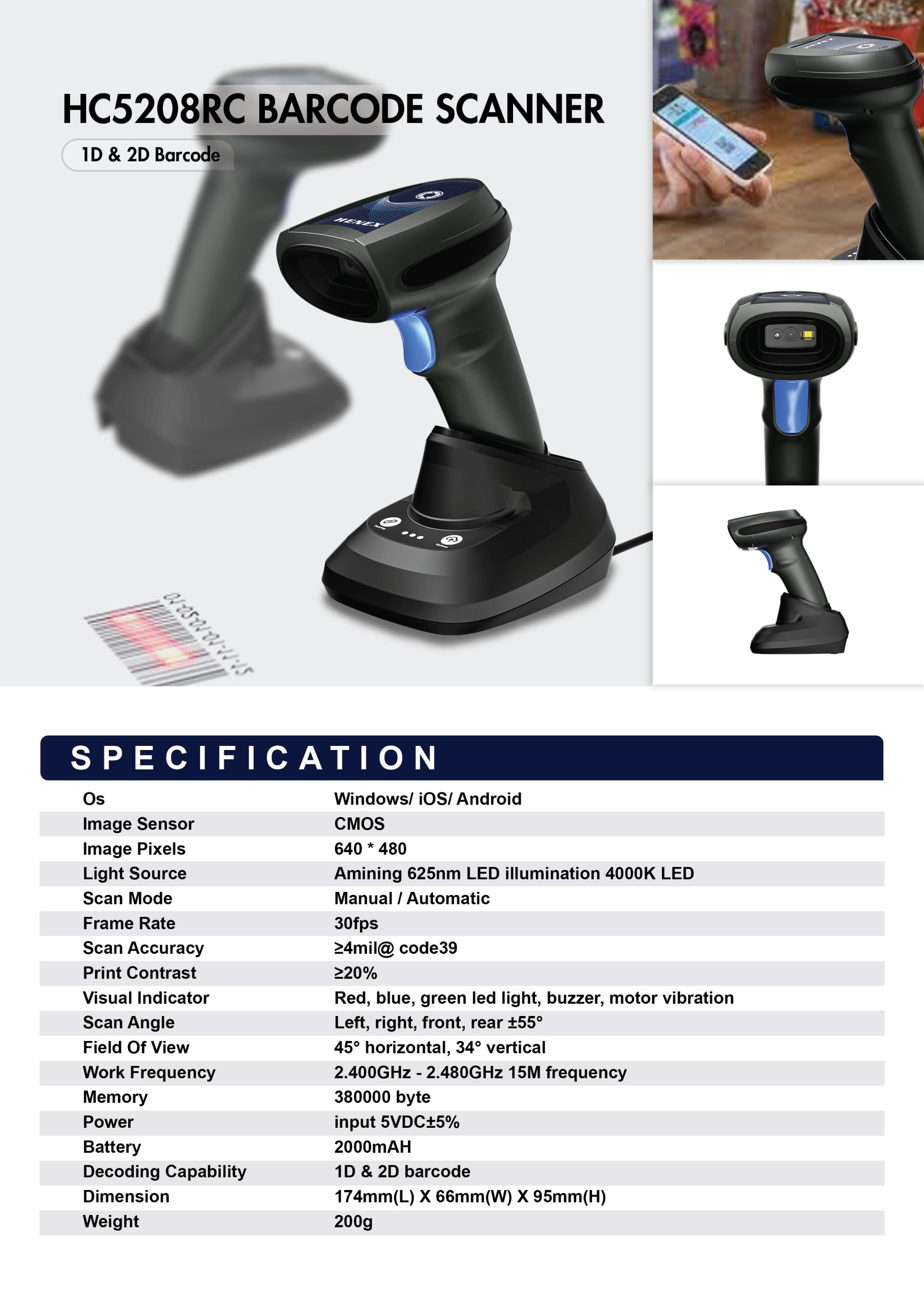 HC5208RC-Barcode Scanner - Image 6