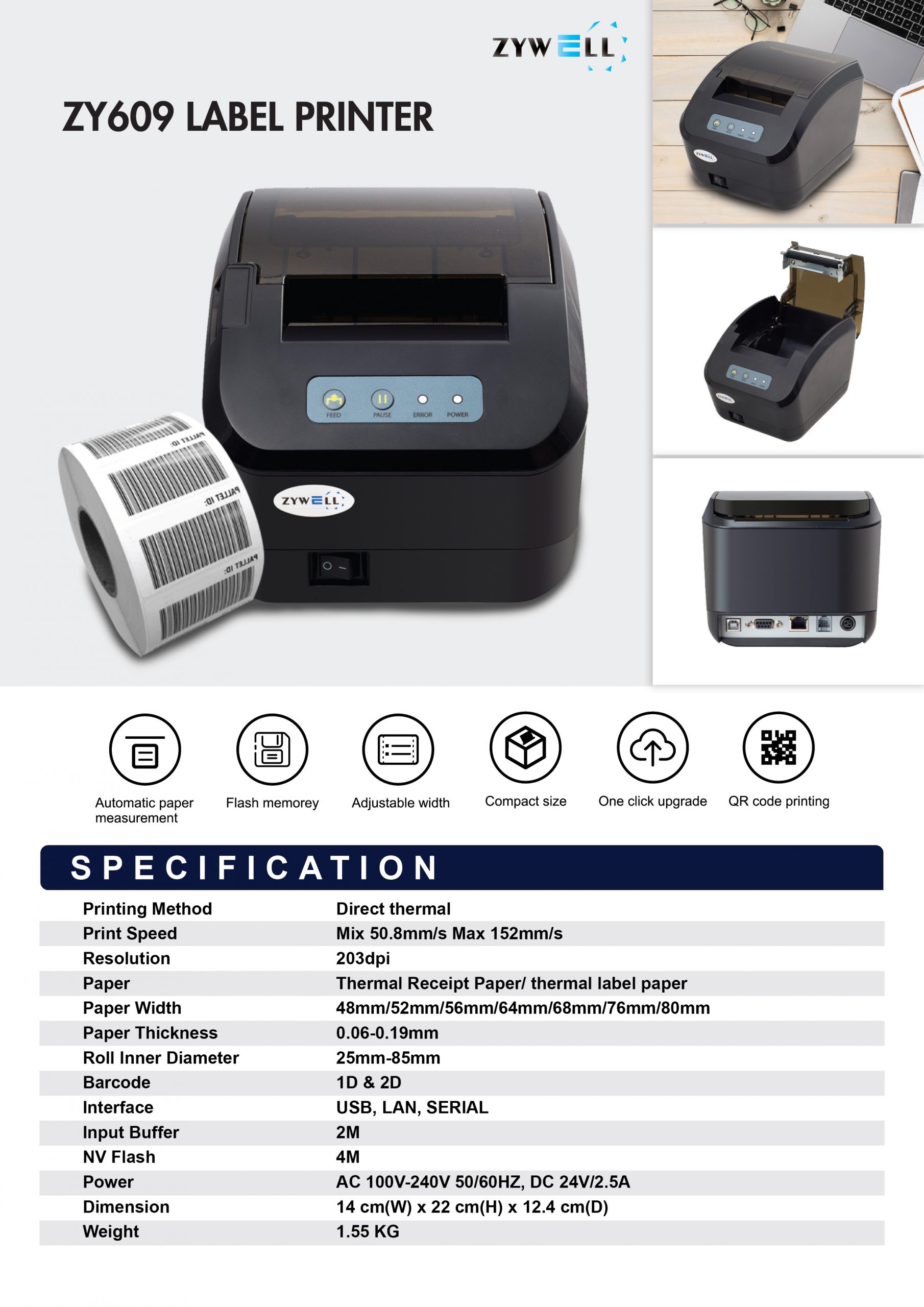 ZY609-Barcode Printer - Image 6